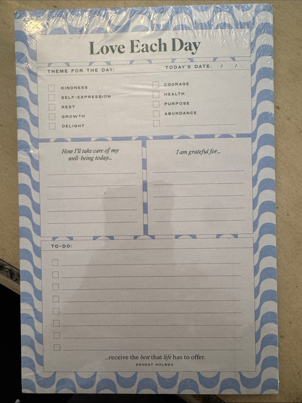 Green Inspired Wellness Planner Pad - White with 75 sheets